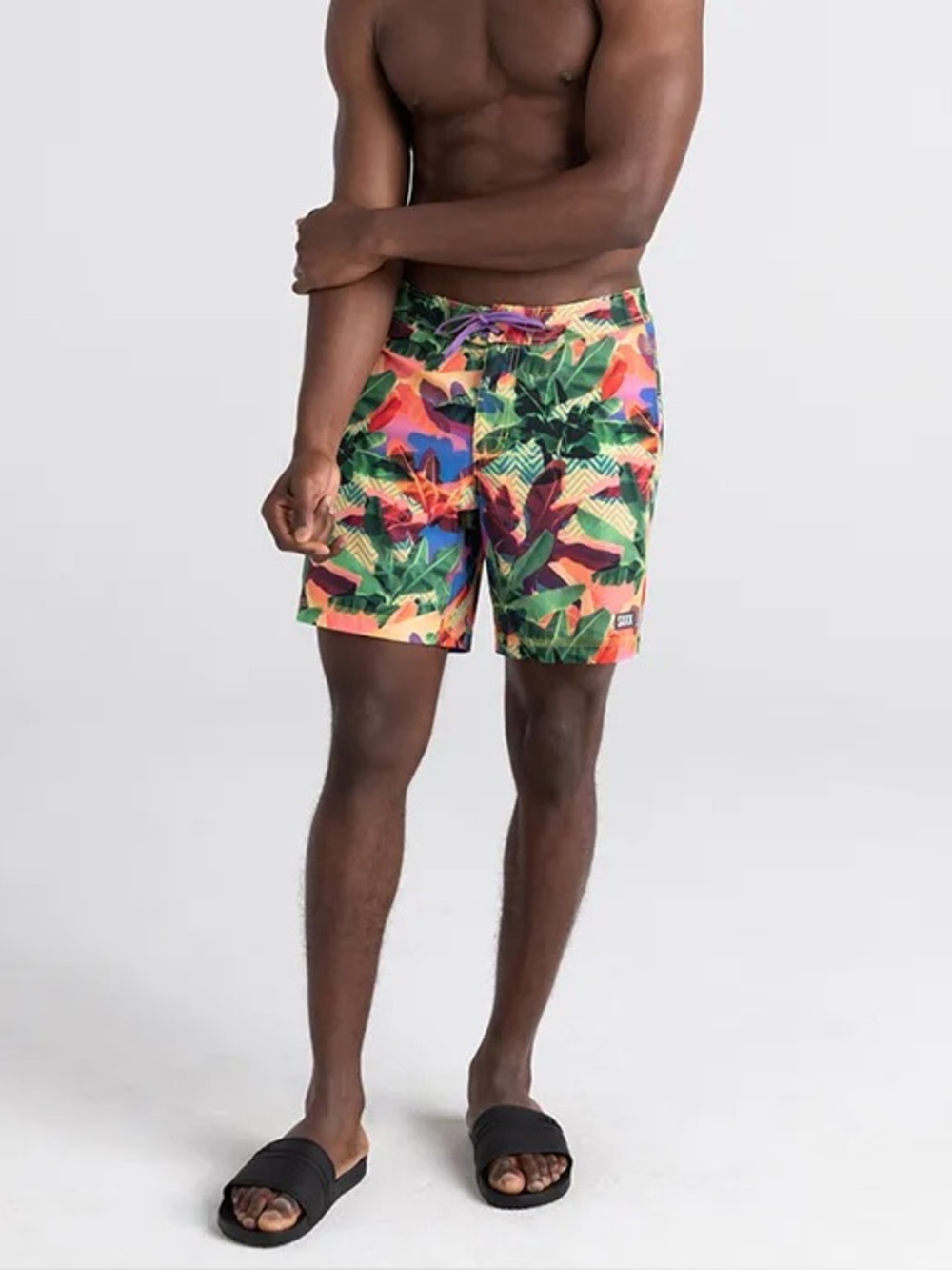 SAXX Betawave 2N1 Boardie 17" Shorts Pouch Tropical Print 34 Water Land Gorpcore